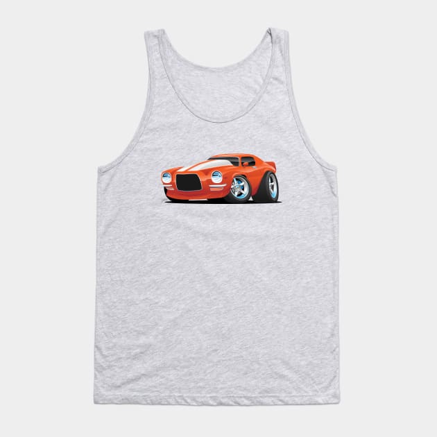 Classic Seventies Muscle Car Cartoon Tank Top by hobrath